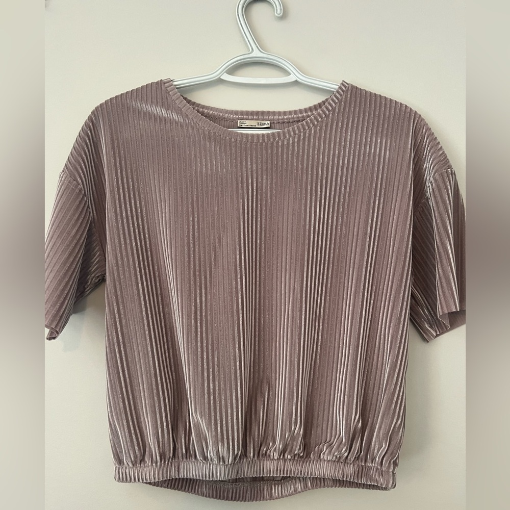 Light Pink velvet Zara shirt
